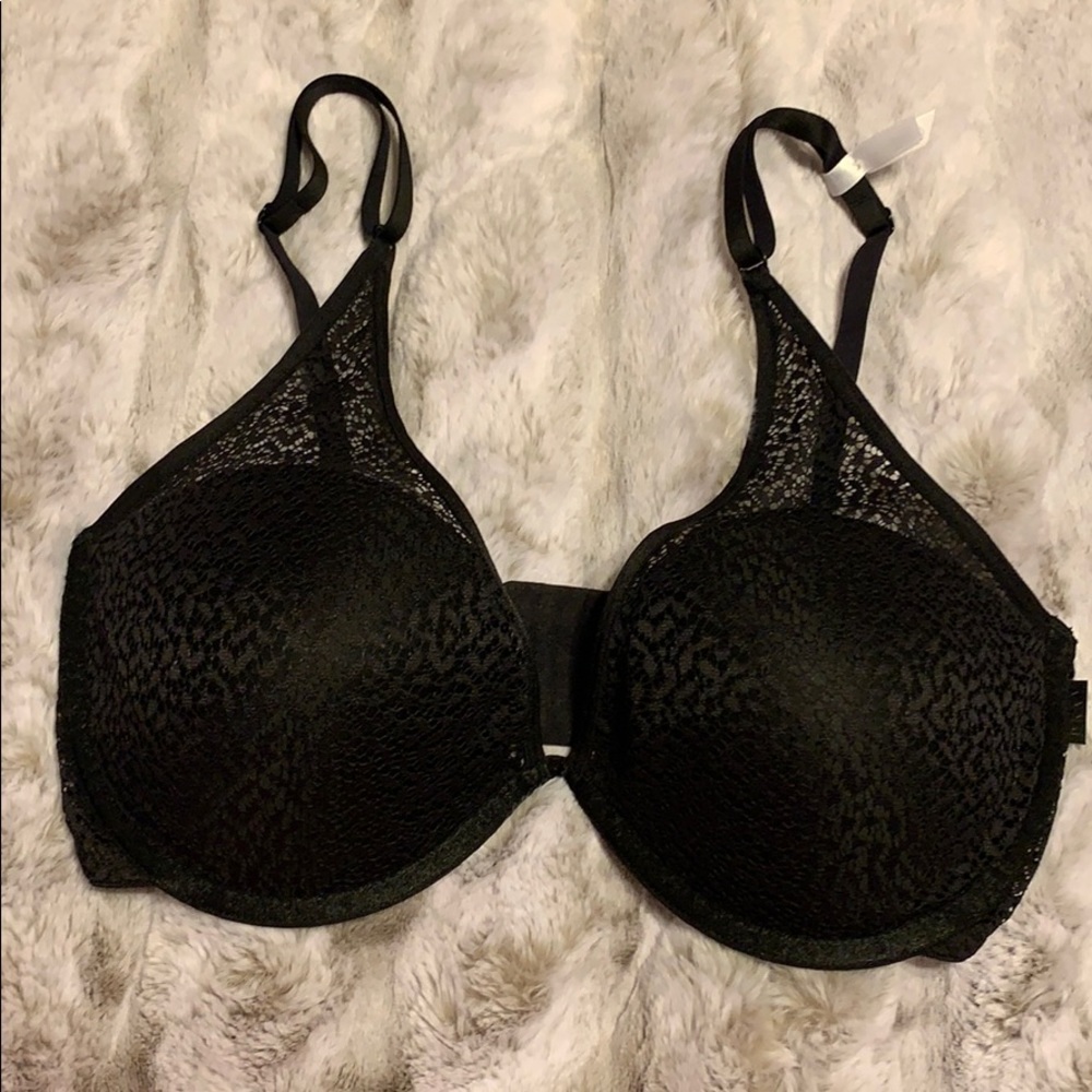 NWT DKNY black lace bra 34DD